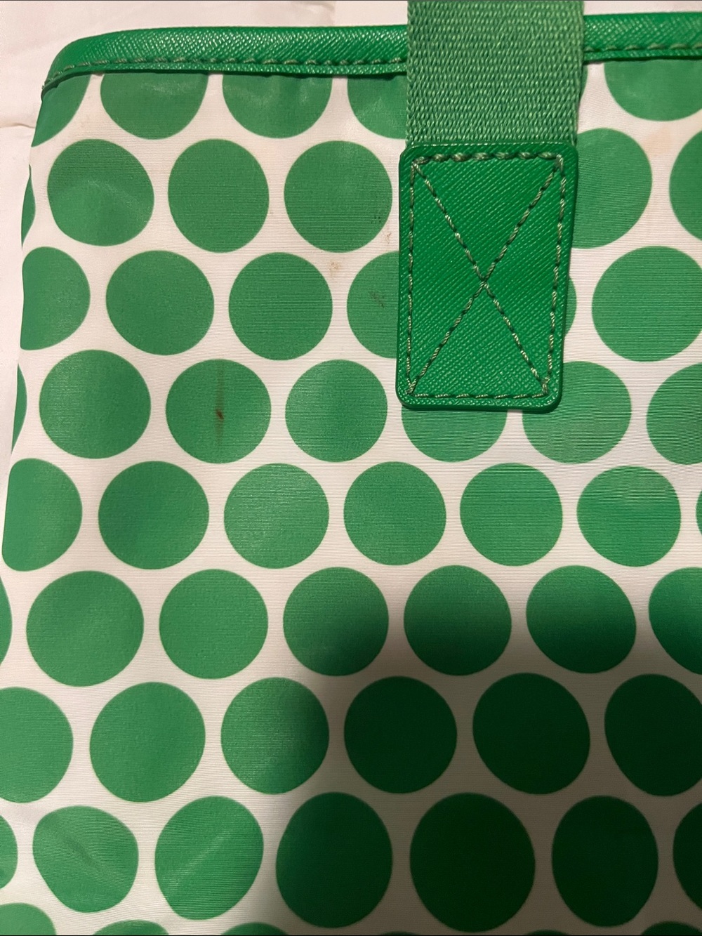 Michael Kors Green Polka Dot Canvas Tote - Picture 2 of 2